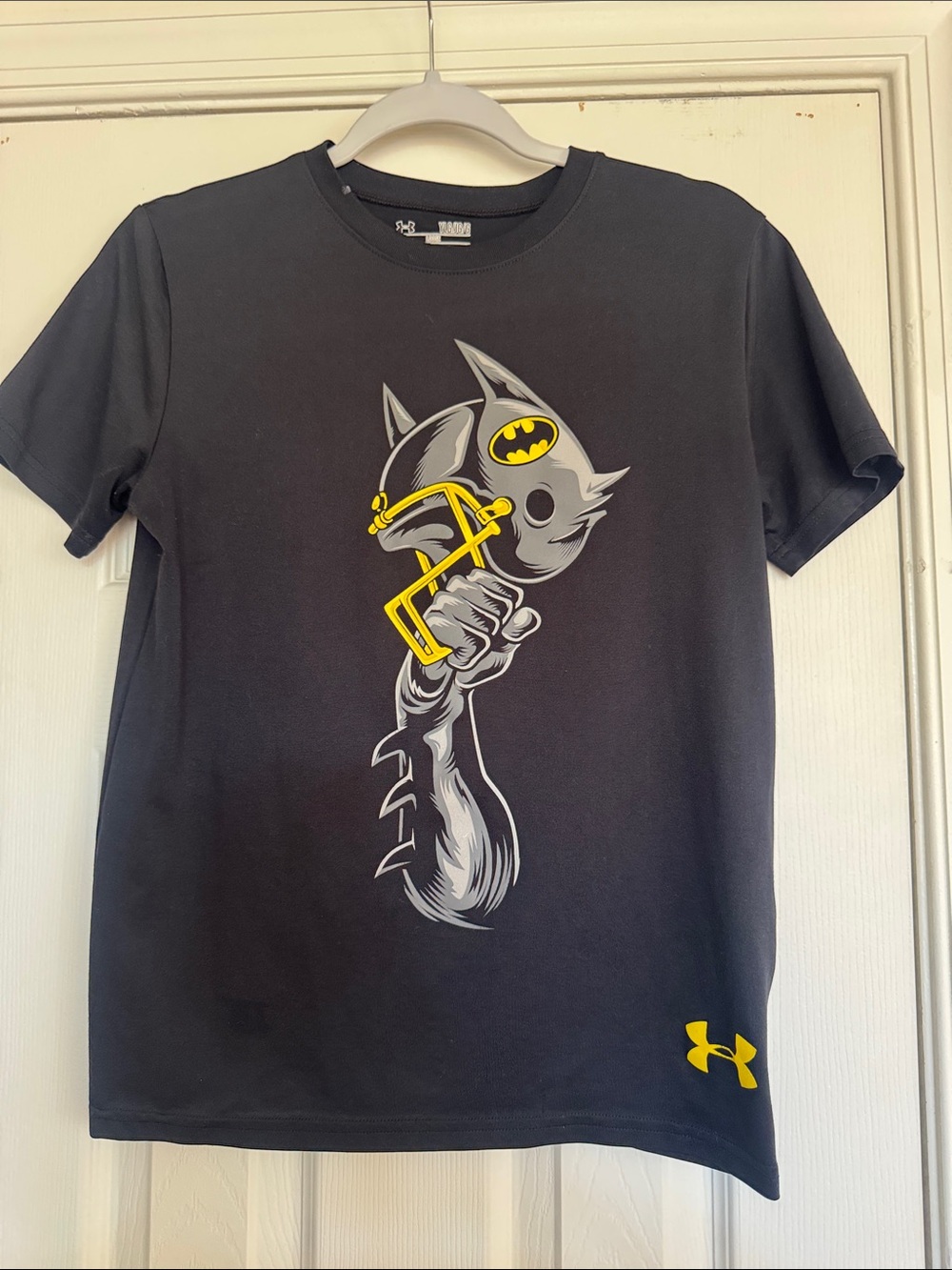 Under Armour Black & Yellow Batman Helmet Graphic Tee